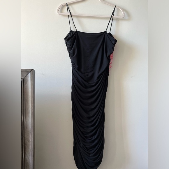 Y2K Betsey Johnson New York Vintage Pink Petal Ruche Formal Prom Dress - Picture 9 of 15